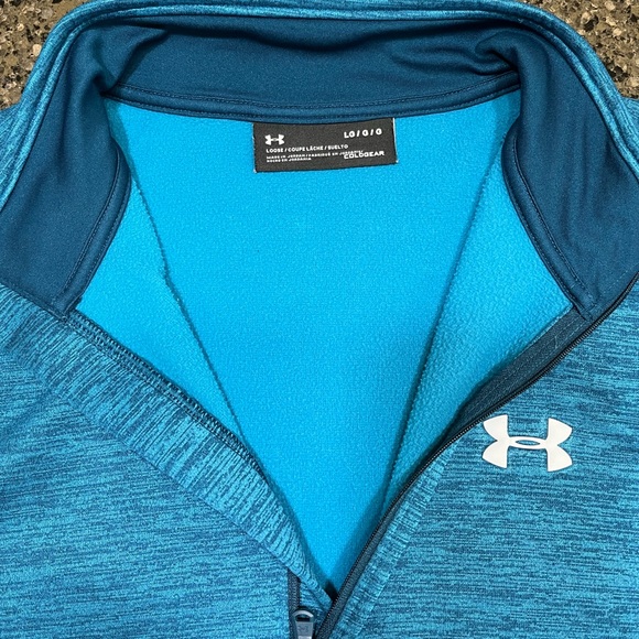 Men’s Under Armour heathered blue performance 1/4 zip, Large - Picture 2 of 2